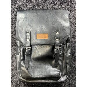 Montana West Wrangler Backpack Unisex Work Backpack Black Vegan Leather Backpack